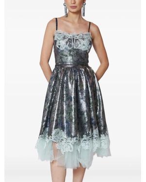 Lethicia Bronstein Mônica Sequinned Lace Dress - Blue