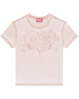 DIESEL Logo Cotton Blend T-Shirt - Pink