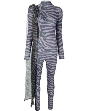 Atu Body Couture Liquorice Bow-Detail Jumpsuit - Blue