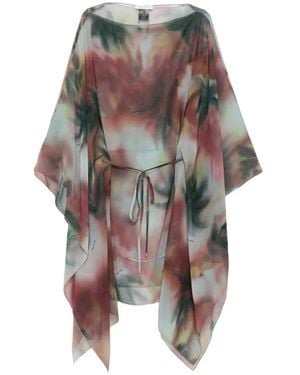 Patrizia Pepe Abstract-Print Silk Scarf - Purple