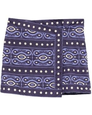 Johanna Ortiz Hunting Roots Dotted-Print Mini Skirt - Blue