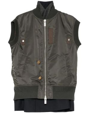 Sacai Layered Bomber Gilet - Gray