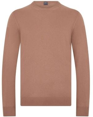 Fedeli Cashmere Long-Sleeve Jumper - Brown