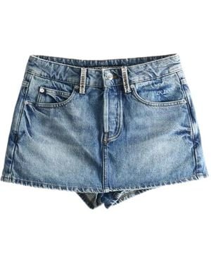 Alexander Wang Embellished-Belt-Loop Skort - Blue