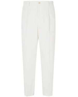 Eleventy Pleated-Detail Tailored Pants - White
