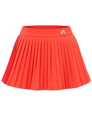 Malbon Golf Jupe Kate Plissée À Logo Brodé - Red