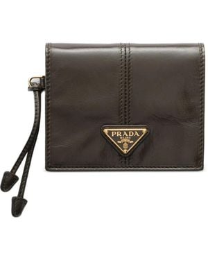 Prada Small Leather Wallet - Gray