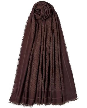 Marella Schal Mit Monogramm-Jacquard - Braun