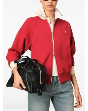 Ami Paris Cowhide Leather Georges Bowling Bag - Red