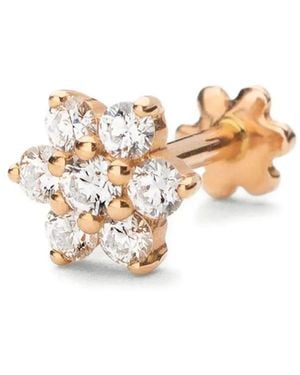 Maria Tash 18K Rose Diamond Flower Stud Earring - White