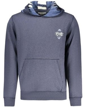 Guess Hoodie À Logo Brodé - Blue