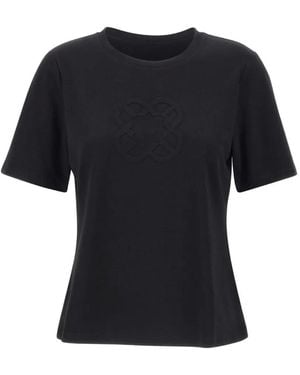 Elena Miro Embossed-Logo Jersey T-Shirt - Black