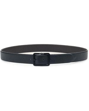 Lottusse Reversible Grained-Leather Belt - White