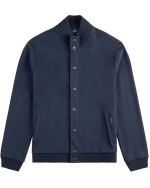 Fay Cotton Piqué Bomber Jacket - Blue