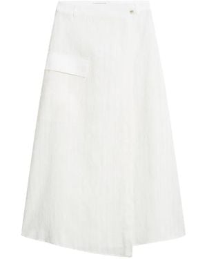 Woolrich Checked Cargo Midi Skirt - White