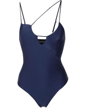 Gloria Coelho Bañador con cuello asimétrico - Azul
