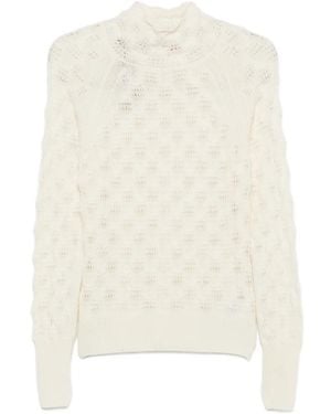 Ermanno Scervino Pointelle-Knit High-Neck Jumper - White