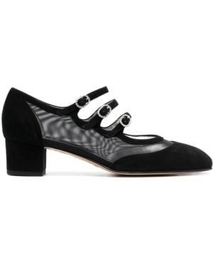 CAREL PARIS Mesh-Panelled Suede Court Shoes - Black