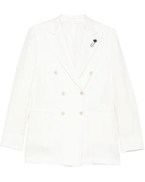 Lardini Double-Breasted Blazer - White