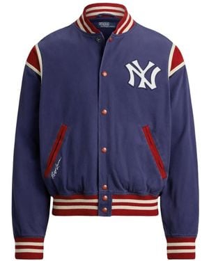 Polo Ralph Lauren X Ny Yankees Snap-Button Bomber Jacket - Blue