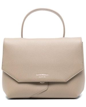 Emporio Armani Grained-Leather Tote Bag - Natural