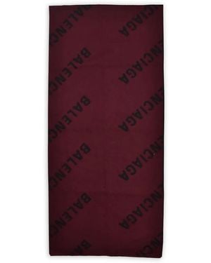 Balenciaga Monogram Two-Tone Scarf - Purple