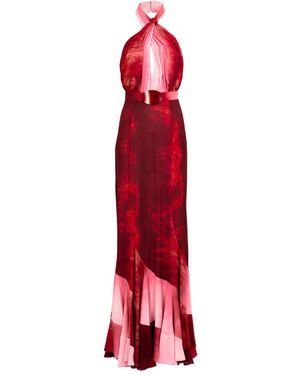 Silvia Tcherassi Raisa Halterneck Belted Maxi Dress - Red