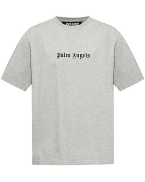 Palm Angels ロゴ Tシャツ - グレー