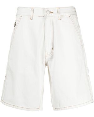 Chocoolate Logo-Patch Cotton Bermuda Shorts - White