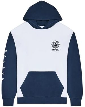 Malbon Golf Logo-Detail Hoodie - Blue