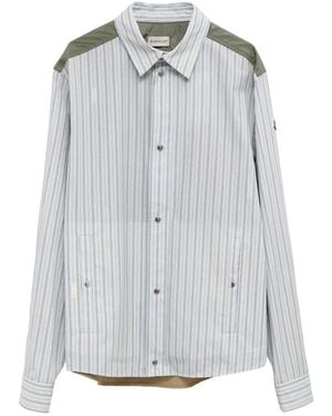 Moncler Striped Panelled Shirt - Grey