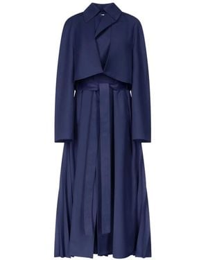 FFORME Lennox Pleated Trench Coat - Blue