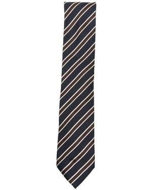 ZEGNA Diagonal-Stripe Tie - White