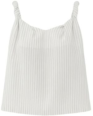 ELEH Knotted Striped Top - White
