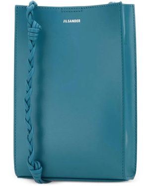 Jil Sander Small Tangle Braided Leather Crossbody Bag - Blue