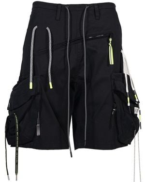 Mostly Heard Rarely Seen Multi Drawcord Cargo Shorts - Black