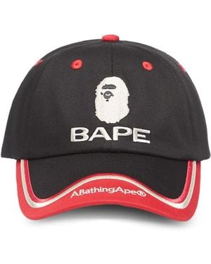 A Bathing Ape Logo-Embroidered Baseball Cap - Black