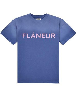 flâneur Camiseta Con Logo Estampado - Azul