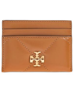 Tory Burch Tarjetero Kira con logo acolchado - Marrón