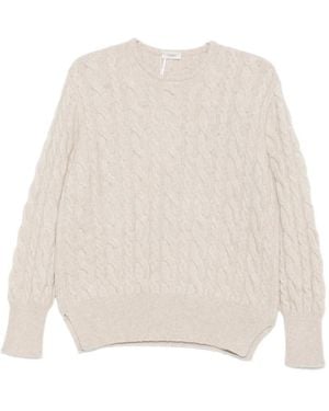 Agnona Pullover mit Zopfmuster - Weiß