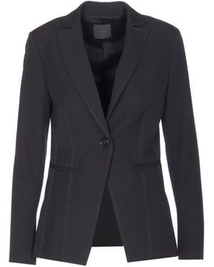 Pinko Single-Breasted Jacket With Fitted Waist - Black