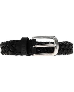 DIESEL B-Flag Braided Belt - White