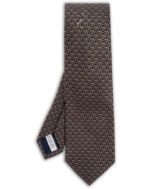 Ferragamo Patterned Tie - Brown