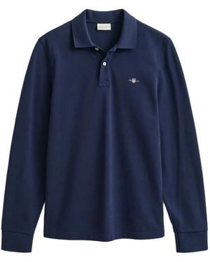 GANT Pique Long-Sleeve Rugger - Blue