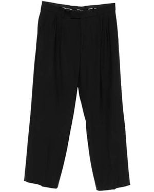 KARL LAGERFELD Pleated Wide-Leg Trousers - Black