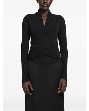 Thom Krom Ruched Wrap-Style Jersey - Black