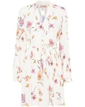 Twinset Floral-Print Mini Dress - White
