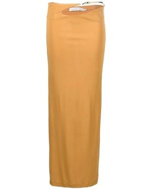 Christopher Esber Sculpted-Strap Column Maxi Skirt - Orange