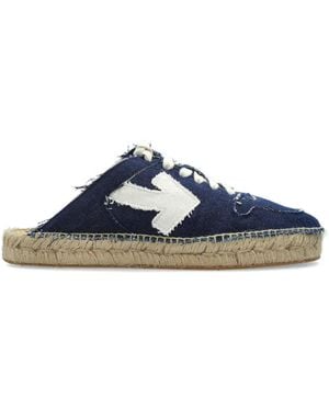 Off-White c/o Virgil Abloh Ausgefranste Mules Mit Pfeilmotiv - Blau