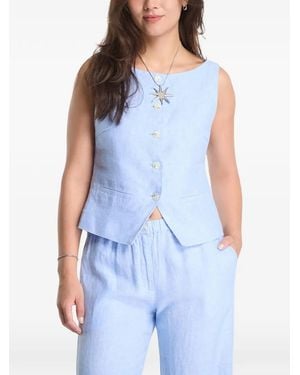 Samsøe & Samsøe Button-Up Sleeveless Jacket - Blue